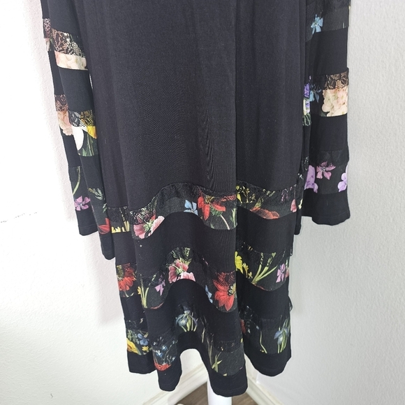 Desigual Womens Dress Paloma Floral/Lace Bell Sleeves Fairycore Fairygoth - Picture 5 of 11